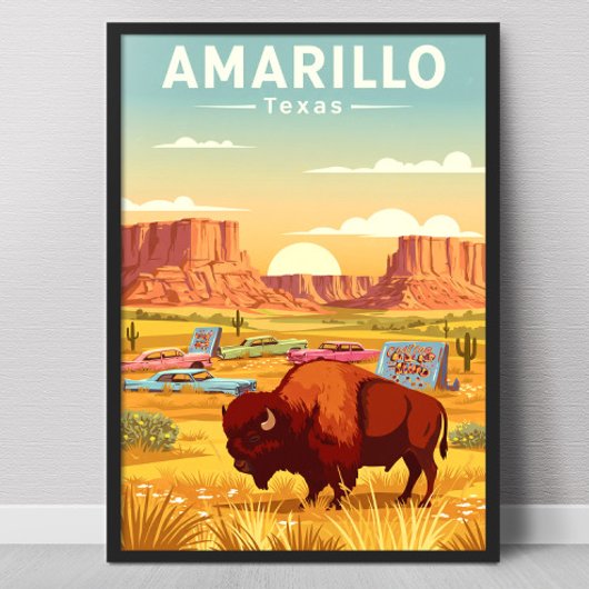 Vintage Amarillo Texas Poster