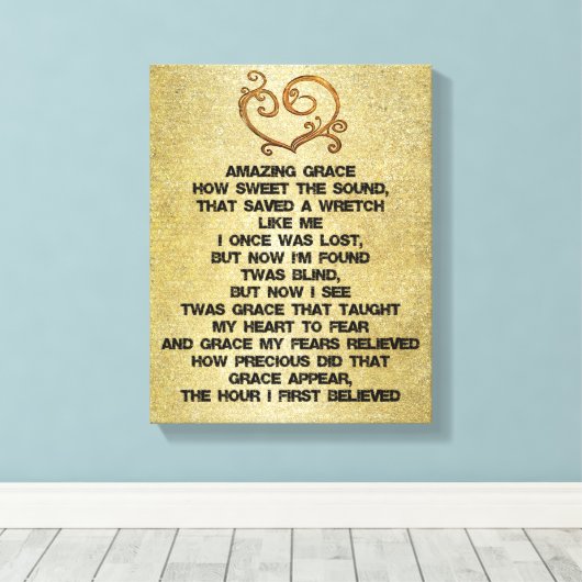 Vintage Amazing Grace Hymn Canvas Afdruk (Insitu (Houten vloer))