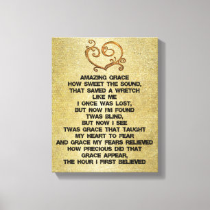 Vintage Amazing Grace Hymn Canvas Afdruk