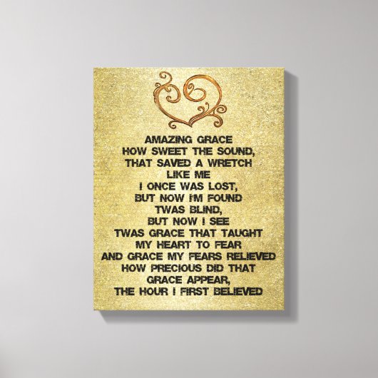 Vintage Amazing Grace Hymn Canvas Afdruk (Voorkant)
