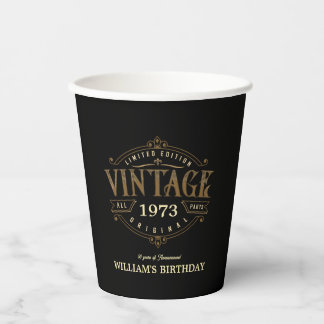 Vintage Ambacht Thema Voor Elke Leeftijd Papieren Bekers