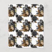 Vintage Amber Owls Gothic Wedding Invitation Flyer (Achterkant)