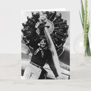 Vintage Amelia Earhart Foto Kaart