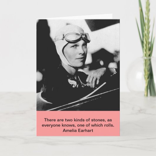 Vintage Amelia Earhart Foto Kaart (Voorkant)