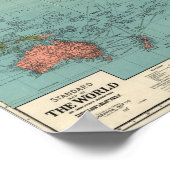 Vintage America Centric World Map Poster (Hoek)