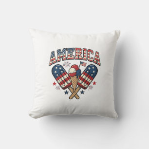Vintage America Ijs Patriottisch Shirt Ontwerp_1 Kussen