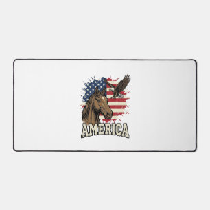 Vintage America Paard Adelaar Patriottisch Vectoro Bureaumat