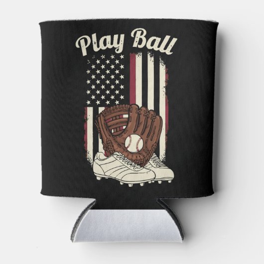 Vintage American Baseball Patriotic Pastime Sports Blikjeskoeler (Voorkant)