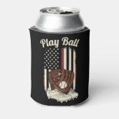 Vintage American Baseball Patriotic Pastime Sports Blikjeskoeler (Blikje Achterkant)