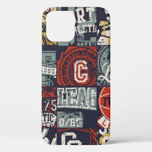 Vintage American college sporting badges patchwork Case-Mate iPhone Case