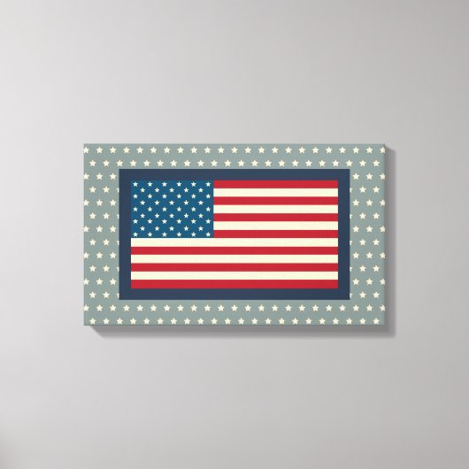 Vintage American Flag Art Canvas Print (Voorkant)