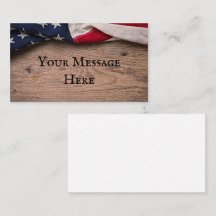 Vintage American Flag Border Visitekaartje