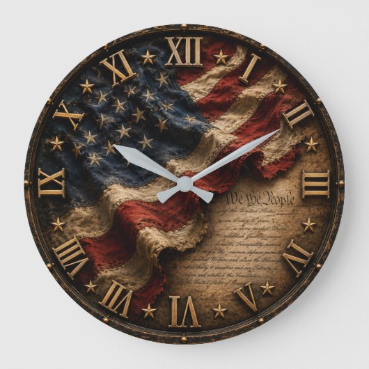 Vintage American Flag Grote Klok (Voorkant)