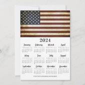 Vintage American Flag Patriotic 12 Month Calendar Feestdagenkaart (Voorkant)
