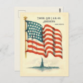 Vintage American Flag Statue of Liberty Blank Briefkaart (Voorkant / Achterkant)