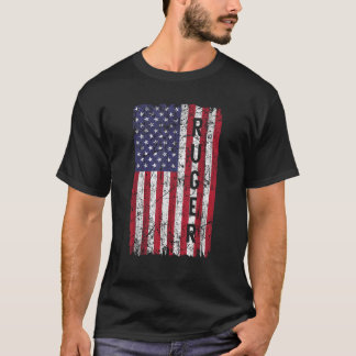 Vintage American USA Flag Retro Ruger Family Frien T-shirt