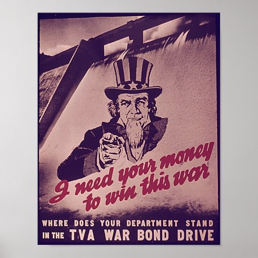 Vintage American War Posters. Uncle Sam Poster (Voorkant)