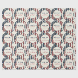 Vintage Americana 4 juli patriottische badge Cadeaupapier