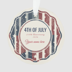 Vintage Americana 4 juli Patriottische Speldje Ornament