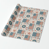 VINTAGE Americana  Cadeaupapier (Uitgerold)