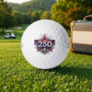 Vintage Americana Fourth July Patriottische Ster T Golfballen