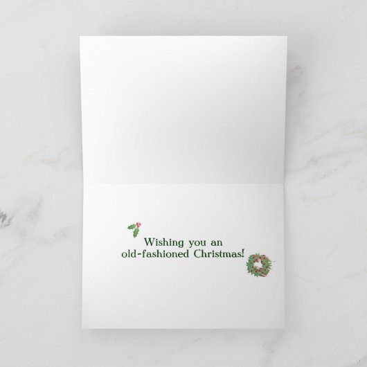 'Vintage Americana Kerstmis' Kaart - Ouderwets (Binnen)