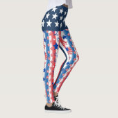 Vintage Americana Patchwork Patriottische Boho Leggings (Rechts)