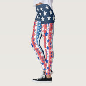 Vintage Americana Patchwork Patriottische Boho Leggings (Links)