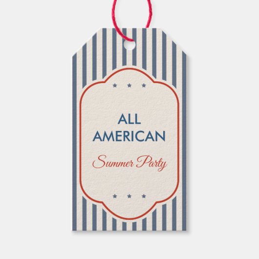 Vintage Americana Patriottische Gift Tag Cadeaulabel (Voorkant)