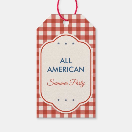 Vintage Americana Patriottische Gift Tag Cadeaulabel (Voorkant)