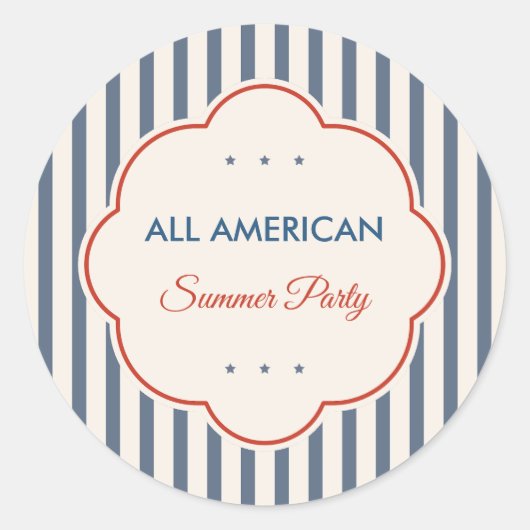 Vintage Americana Patriottische Sticker (Voorkant)