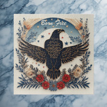 Vintage Americana Patriottische Zwarte Adelaar Zac
