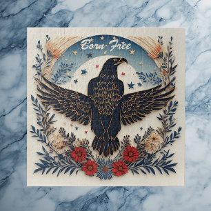 Vintage Americana Patriottische Zwarte Adelaar Zac Legpuzzel