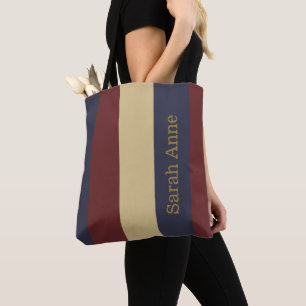 Vintage Americana Rood Wit Blauw Persoonlijk Tote Bag