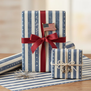 Vintage Americana sterren strepen patroon ID1306 Cadeaupapier