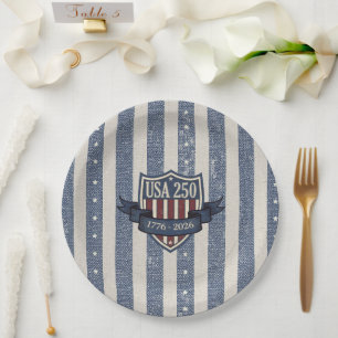 Vintage Americana sterren strepen USA 250 ID1306 Papieren Bordje