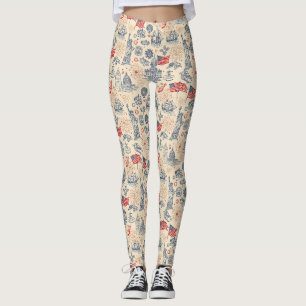 Vintage Americana Vuurwerk Scène (3) Leggings