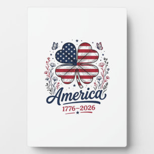 Vintage Amerika 1776 2026 Patriottische Klaver Shi Fotoplaat
