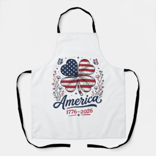 Vintage Amerika 1776 2026 Patriottische Klaver Shi Schort