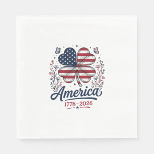 Vintage Amerika 1776 2026 Patriottische Klaver Shi Servet