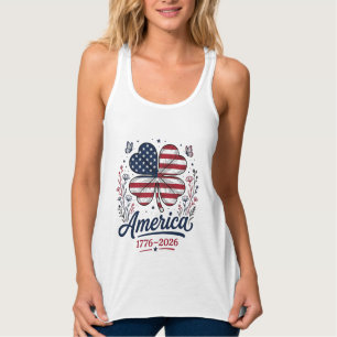 Vintage Amerika 1776 2026 Patriottische Klaver Shi Tanktop