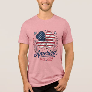 Vintage Amerika 1776 2026 Patriottische Klaver Shi Tri-Blend Shirt