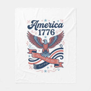 Vintage Amerika 1776 Adelaar Patriottisch Shirt On Fleece Deken