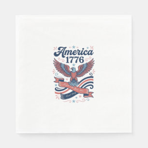 Vintage Amerika 1776 Adelaar Patriottisch Shirt On Servet
