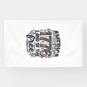 Vintage Amerika 1776 Land van de Vrijheid Shirt On Spandoek