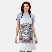Vintage Amerika 1776 Patriottisch Vrijheid Schort (Gedragen)