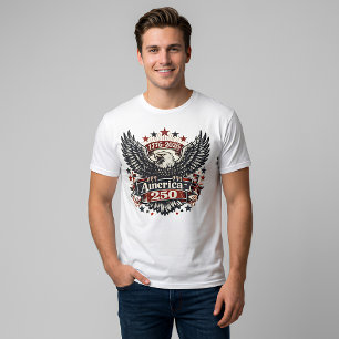 Vintage Amerika 250 Steeadler 1776-2026 Patriottis T-shirt