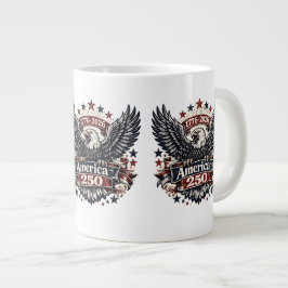 Vintage Amerika 250 Steenarend 1776-2026 Patriotti Grote Koffiekop
