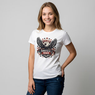 Vintage Amerika 250 Steenarend 1776-2026 Patriotti T-shirt