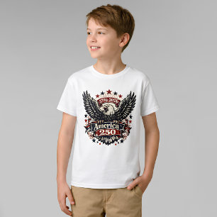 Vintage Amerika 250 Steenarend 1776-2026 Patriotti T-shirt